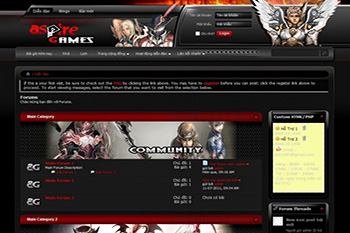 Skin forum game - Skin Aspire Games - Skin màu đen và đỏ