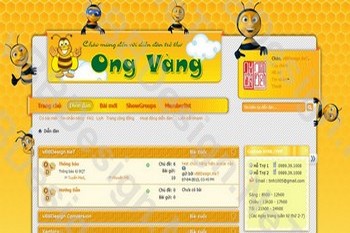 Skin forum dành cho bé - Skin forum ong vàng - Skin màu vàng cam