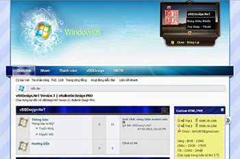 Skin Windows 8 - Skin xanh dương đẹp - Skin forum CNTT